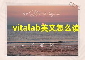 vitalab英文怎么读