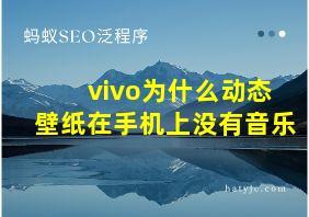 vivo为什么动态壁纸在手机上没有音乐