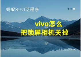 vivo怎么把锁屏相机关掉