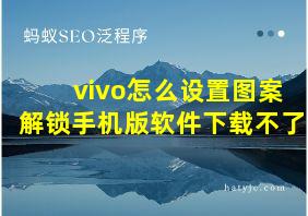 vivo怎么设置图案解锁手机版软件下载不了