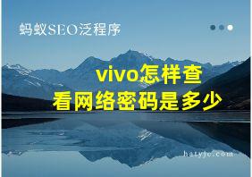 vivo怎样查看网络密码是多少