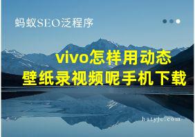 vivo怎样用动态壁纸录视频呢手机下载