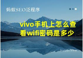 vivo手机上怎么查看wifi密码是多少