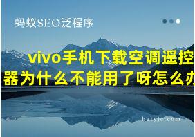 vivo手机下载空调遥控器为什么不能用了呀怎么办