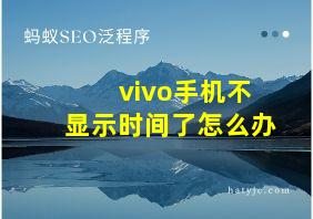 vivo手机不显示时间了怎么办