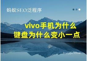 vivo手机为什么键盘为什么变小一点