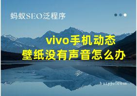 vivo手机动态壁纸没有声音怎么办