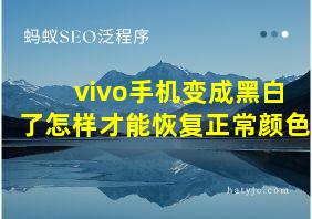 vivo手机变成黑白了怎样才能恢复正常颜色