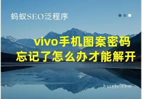 vivo手机图案密码忘记了怎么办才能解开