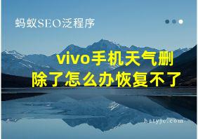 vivo手机天气删除了怎么办恢复不了