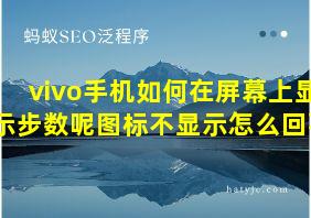 vivo手机如何在屏幕上显示步数呢图标不显示怎么回事