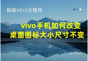 vivo手机如何改变桌面图标大小尺寸不变