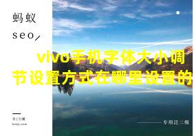 vivo手机字体大小调节设置方式在哪里设置的