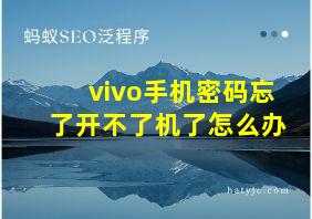 vivo手机密码忘了开不了机了怎么办