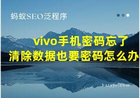 vivo手机密码忘了清除数据也要密码怎么办