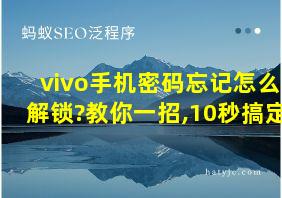 vivo手机密码忘记怎么解锁?教你一招,10秒搞定