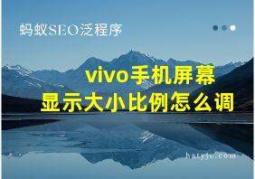 vivo手机屏幕显示大小比例怎么调