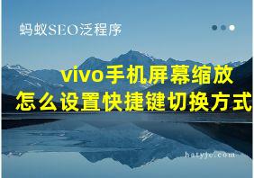 vivo手机屏幕缩放怎么设置快捷键切换方式