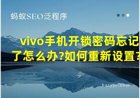 vivo手机开锁密码忘记了怎么办?如何重新设置?