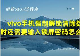 vivo手机强制解锁清除数据时还需要输入锁屏密码怎么办