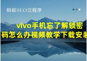 vivo手机忘了解锁密码怎么办视频教学下载安装