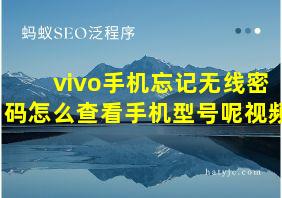 vivo手机忘记无线密码怎么查看手机型号呢视频