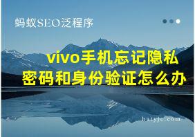 vivo手机忘记隐私密码和身份验证怎么办