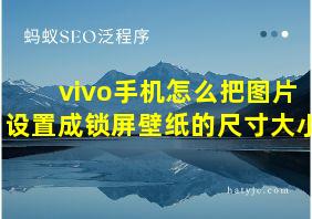 vivo手机怎么把图片设置成锁屏壁纸的尺寸大小