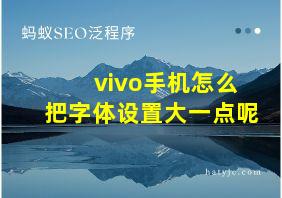 vivo手机怎么把字体设置大一点呢