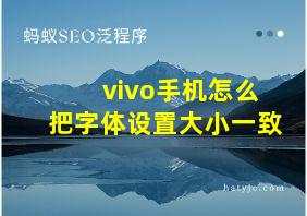 vivo手机怎么把字体设置大小一致