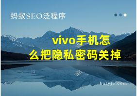 vivo手机怎么把隐私密码关掉