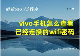 vivo手机怎么查看已经连接的wifi密码