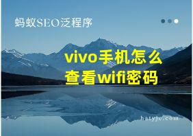 vivo手机怎么查看wifi密码