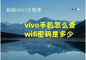 vivo手机怎么查wifi密码是多少