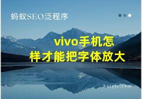 vivo手机怎样才能把字体放大