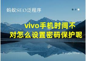 vivo手机时间不对怎么设置密码保护呢