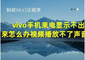 vivo手机来电显示不出来怎么办视频播放不了声音