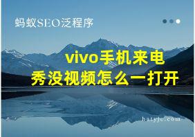 vivo手机来电秀没视频怎么一打开