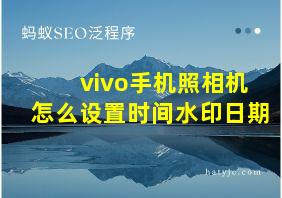 vivo手机照相机怎么设置时间水印日期