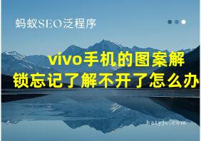 vivo手机的图案解锁忘记了解不开了怎么办