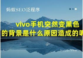 vivo手机突然变黑色的背景是什么原因造成的呢