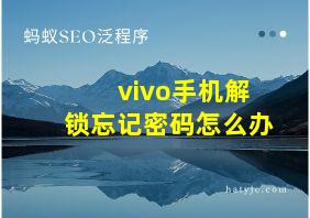 vivo手机解锁忘记密码怎么办