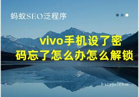 vivo手机设了密码忘了怎么办怎么解锁