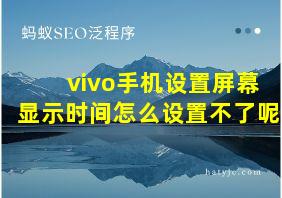 vivo手机设置屏幕显示时间怎么设置不了呢