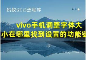 vivo手机调整字体大小在哪里找到设置的功能键