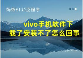 vivo手机软件下载了安装不了怎么回事