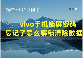 vivo手机锁屏密码忘记了怎么解锁清除数据