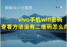 vivo手机wifi密码查看方法没有二维码怎么办