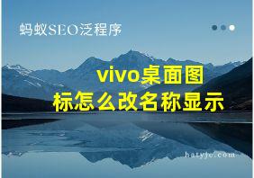 vivo桌面图标怎么改名称显示