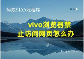 vivo浏览器禁止访问网页怎么办